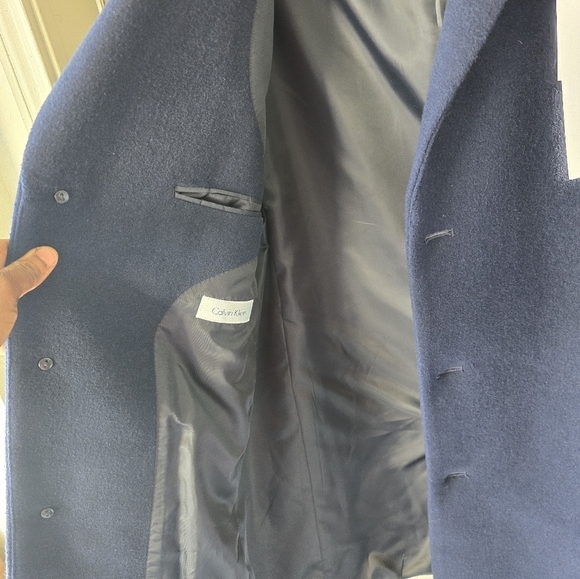$395 Calvin Klein Prosper Wool Blend OverCoat Sz 40 Mens  Heavy Old Money New - Picture 10 of 16
